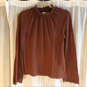 Madewell Texture & Thread Ruffled Mockneck Top